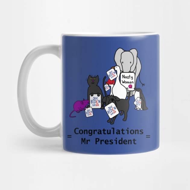 Group of Cute Animals Congratulate Mr President Joe Biden by ellenhenryart